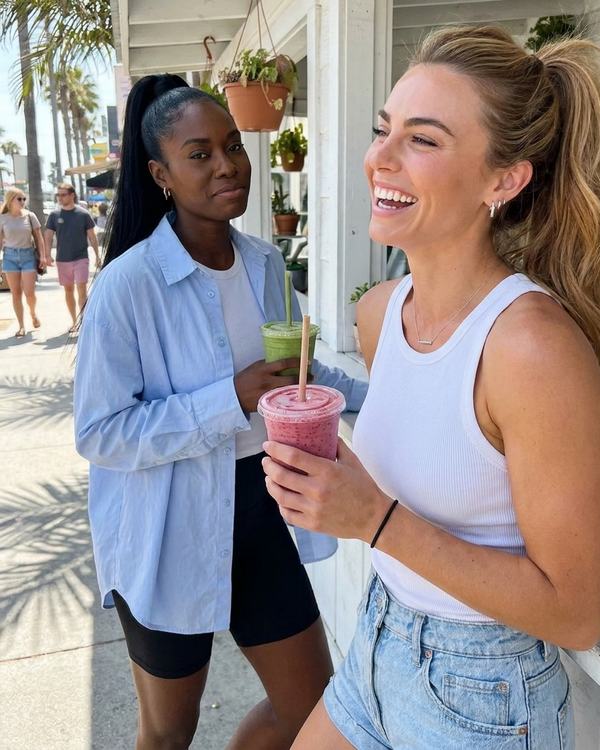 Jules, post-run smoothie. aaliyah judged my order.